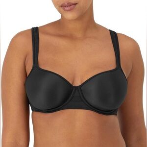 Bali One Smooth U Ultra Light Minimizer Underwire Bra 40DDD black‎ nwt